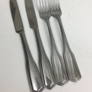 2 CAMBRIDGE Stainless KNIVES & 2 Forks Vintage
